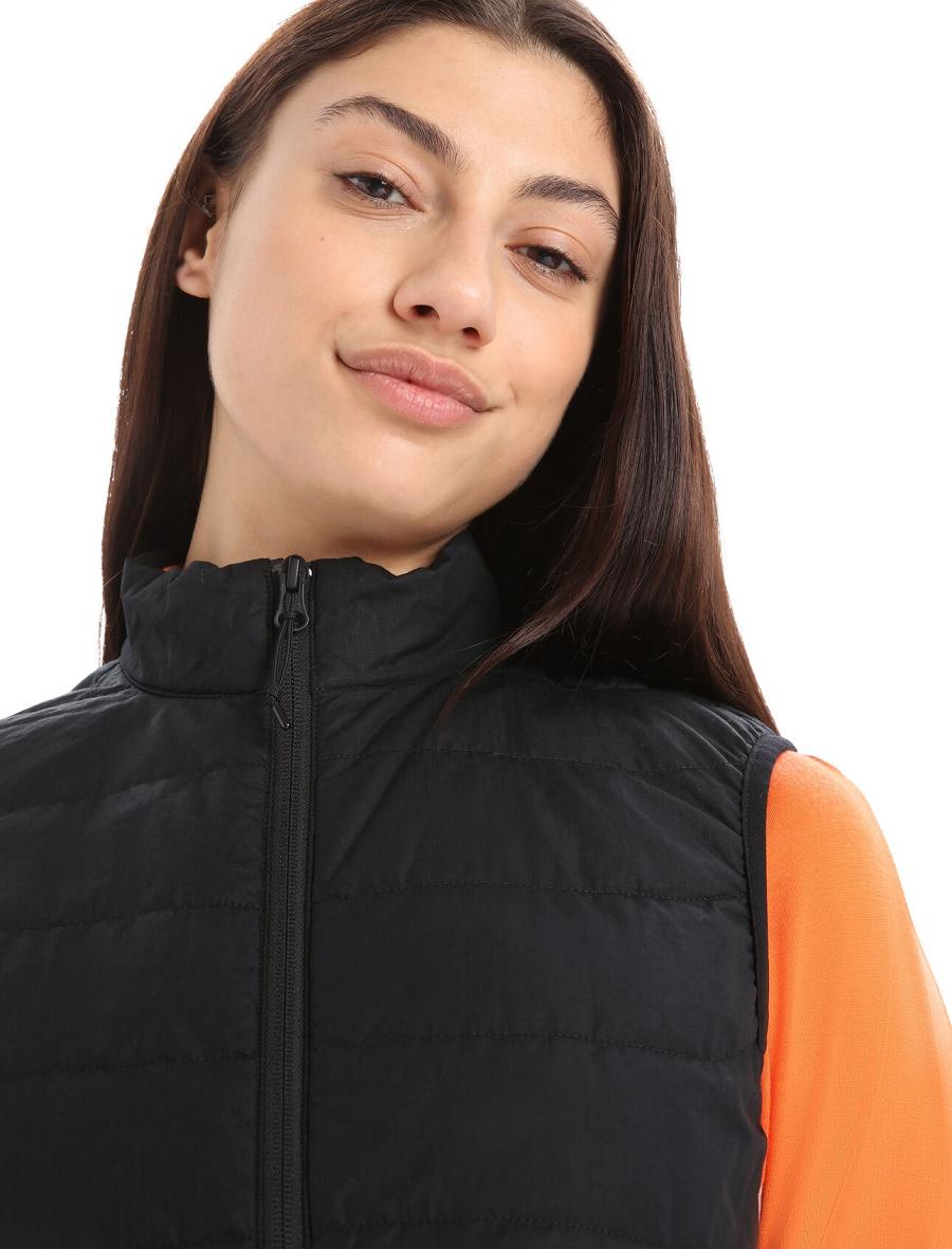 Black / Jet Heather Women's Icebreaker MerinoLoft™ Vest | USA 1557LISH